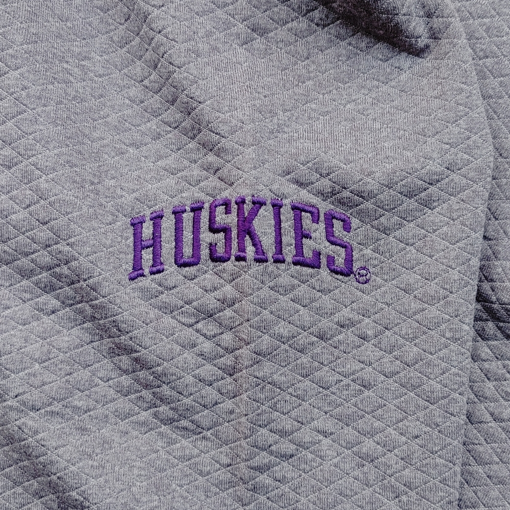NWT Champion Men's Quarter-Zip Jacket, Heather Gray, Washington Huskies. - Picture 6 of 8